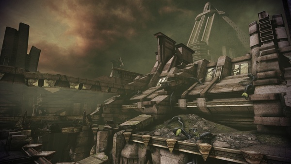 Mass Effect 3 : Während unseres Versuchs die Genopharge zu heilen, durchstreifen wir alte Kroganer-Ruinen, die von besseren Zeiten erzählen.