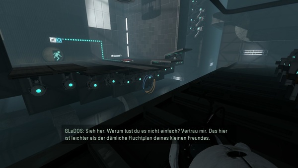 Portal 2 : Gehen Sie hier nicht links, außer Sie wollen sterben - und ein Achievement.